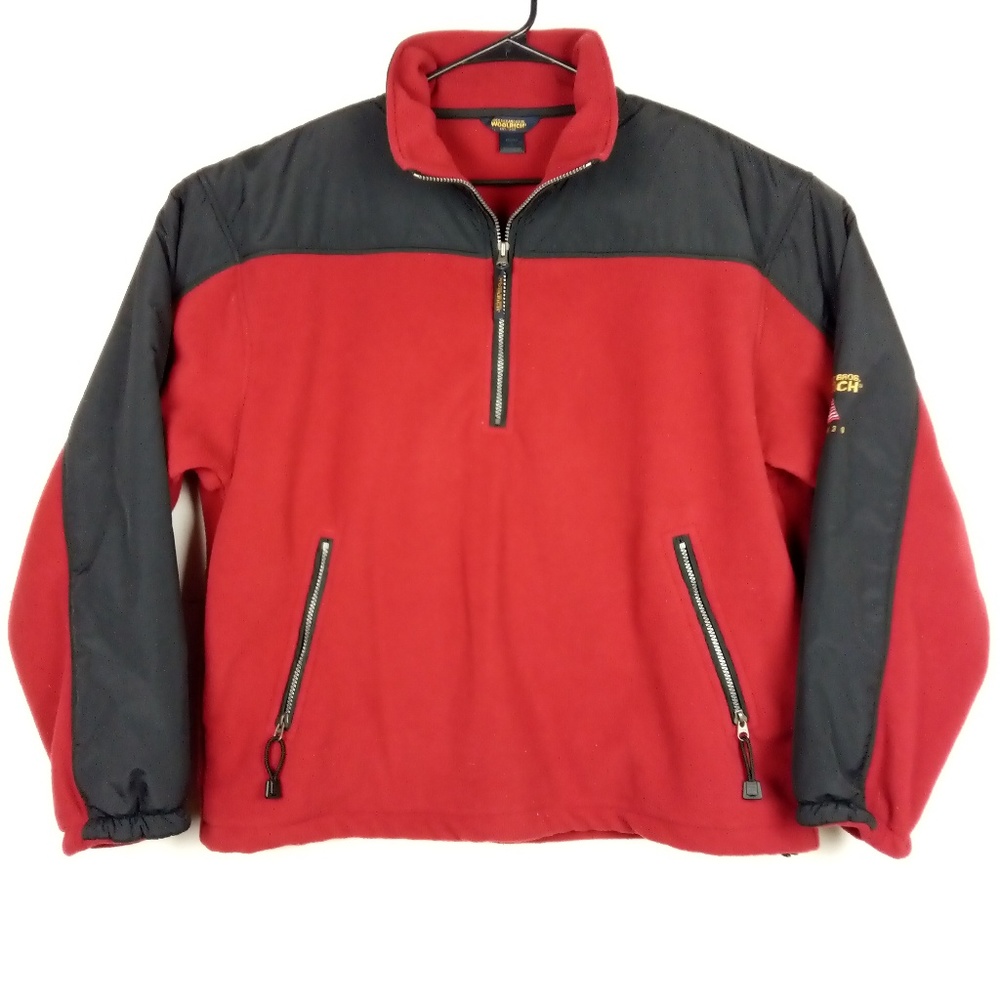 Woolrich Jacket  1/4 Zip Pullover Embroidered Flag